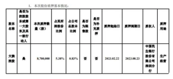 大族激光控股股东大族控股质押870万股 占其所持公司股份的5.38%