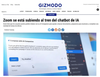Gizmodo西班牙网站改用人工智能 自动将英文报道翻译为西班牙语进行发布