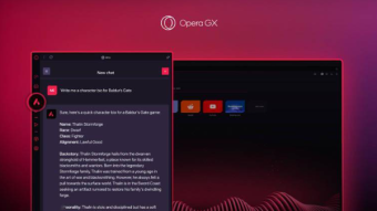 Opera GX浏览器已集成Aria聊天机器人 需要设置中启用“Early Bird”选项