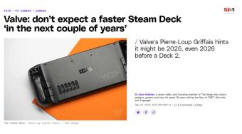 消息称V社有意打造Steam Deck 2掌机 可能要到2025年末或更长时间才能推出