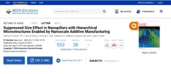 研究团队开发了基于水凝胶注入的增材制造(AM)技术  相关研究发表在《Nano Letters.》上
