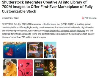 图库网站Shutterstock新功能 以改进和完善该公司超过7亿张高质量图片库中的图片